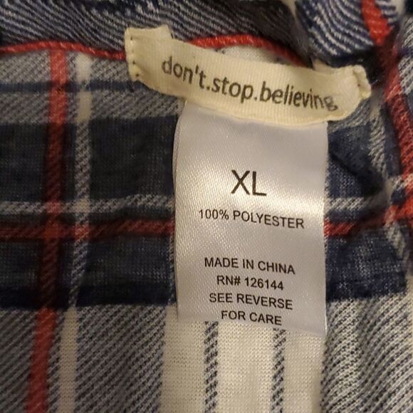  Don't Stop Believing plaid polyester button tunic - Picture 4 of 13